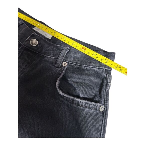 We The Free Maggie Mid Rise Washed Black Distressed Jeans Sz 26 Streetware Wide - Picture 3 of 9